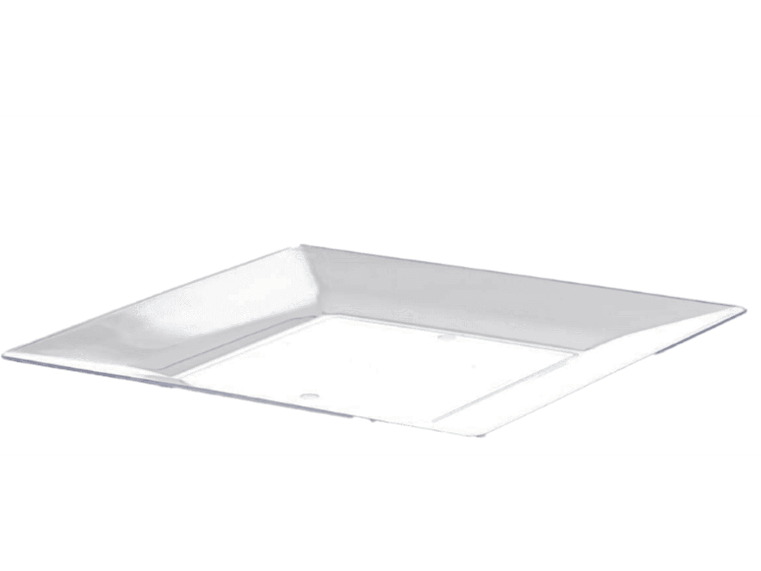 Piatto in plastica, quadrato 230 x 230 x 18 mm, trasparente