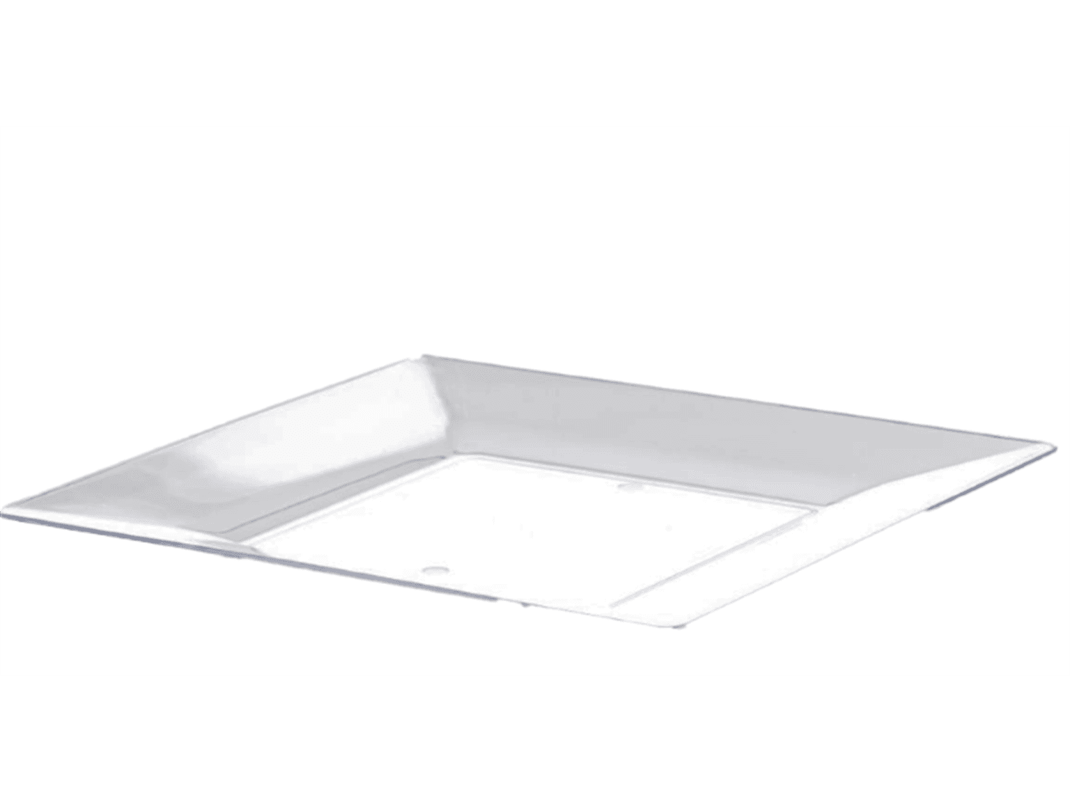 Piatto in plastica, quadrato 230 x 230 x 18 mm, trasparente