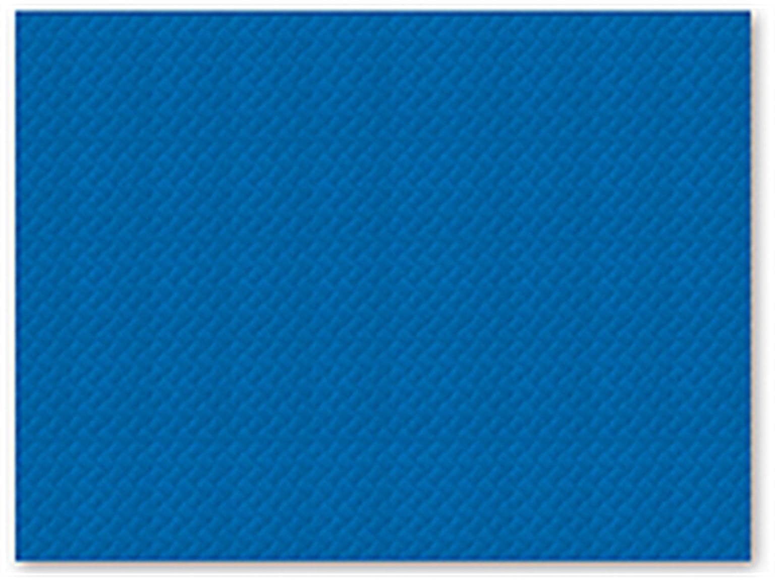 Tovaglietta americana 1 velo, 30 x 40 cm, blu goffrato, bordo dritto
