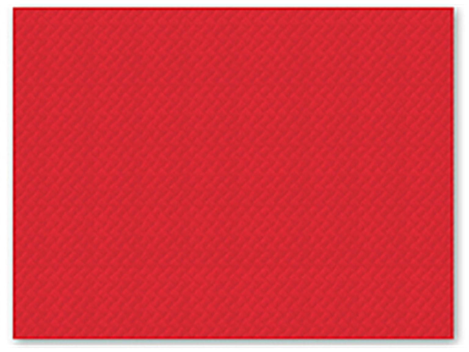 Tovaglietta americana 1 velo, 30 x 40 cm, rosso goffrato, bordo dritto