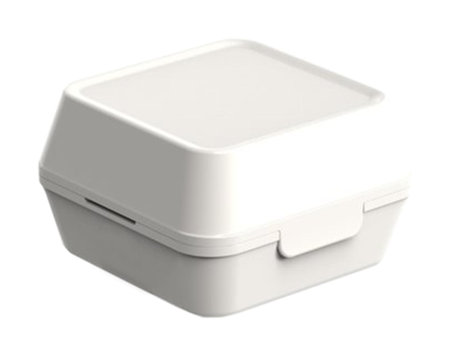 Burger Box, misura M, 115 x 115 x 82 mm, bianco crema, in plastica