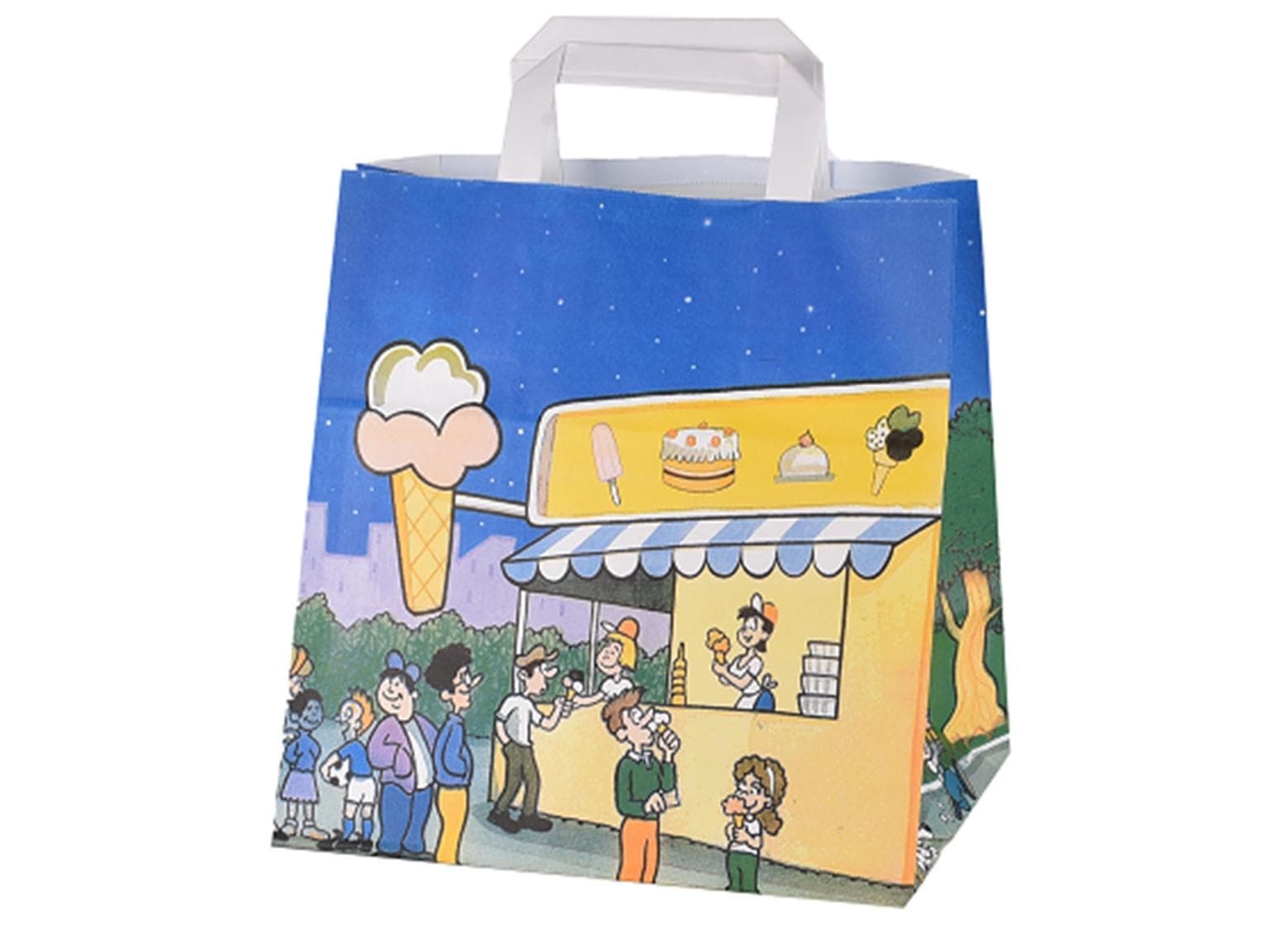 Sac de congélation en papier kraft blanc 90 gm2, 26 + 18 x 26 cm