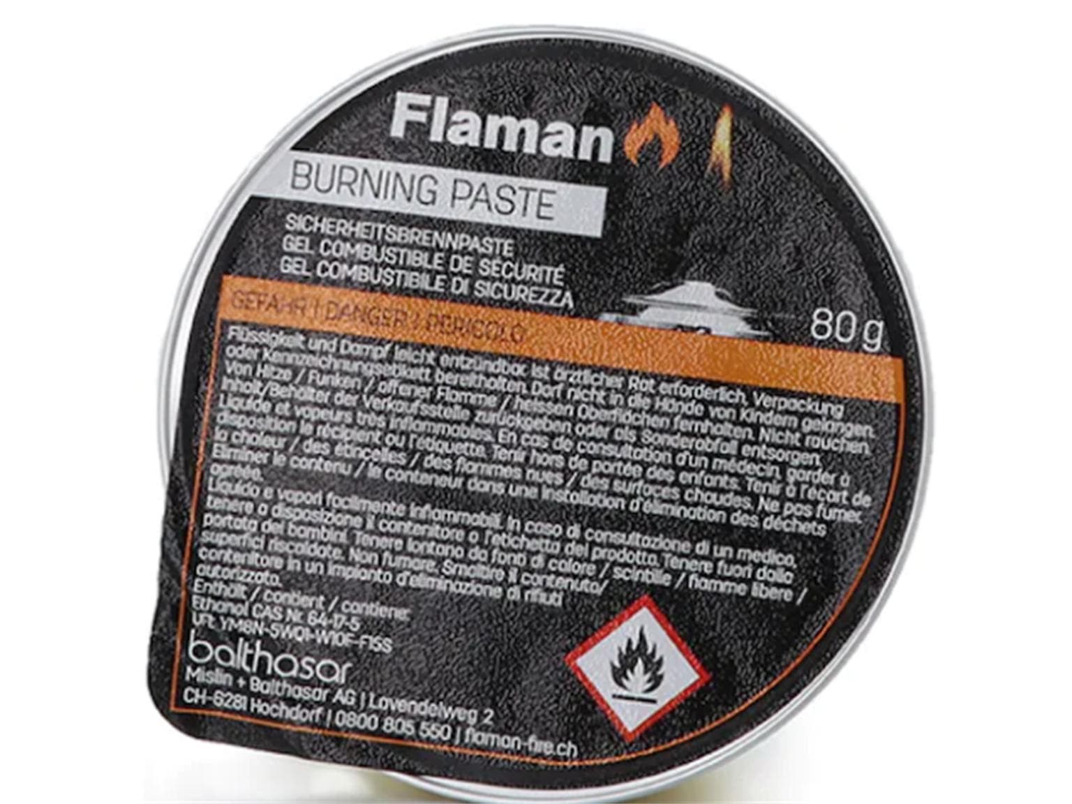 Pasta combustibile Flaman Gastro, lattina da 80 g