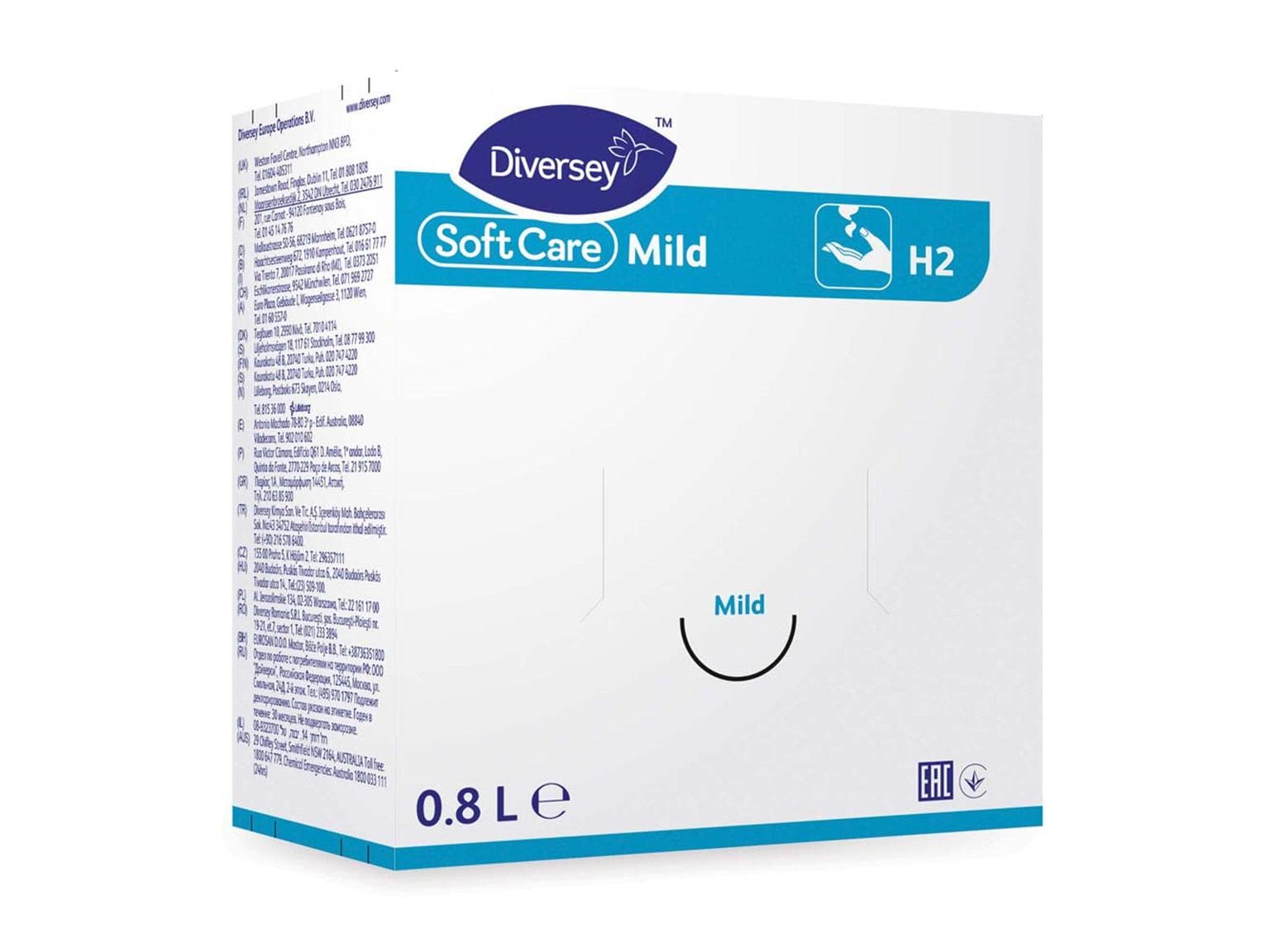 Lotion savonneuse TASKI Mild H2, 6 sachets de 800 ml