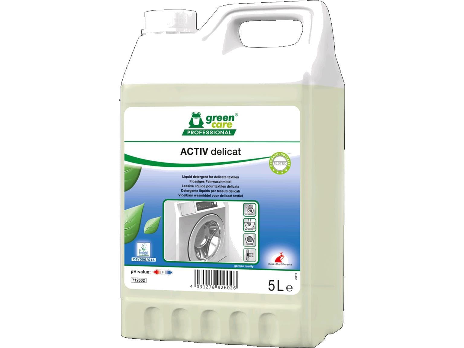 ACTIV délicat, lessive liquide concentrée, douce pour les fibres, pour linges sensibles