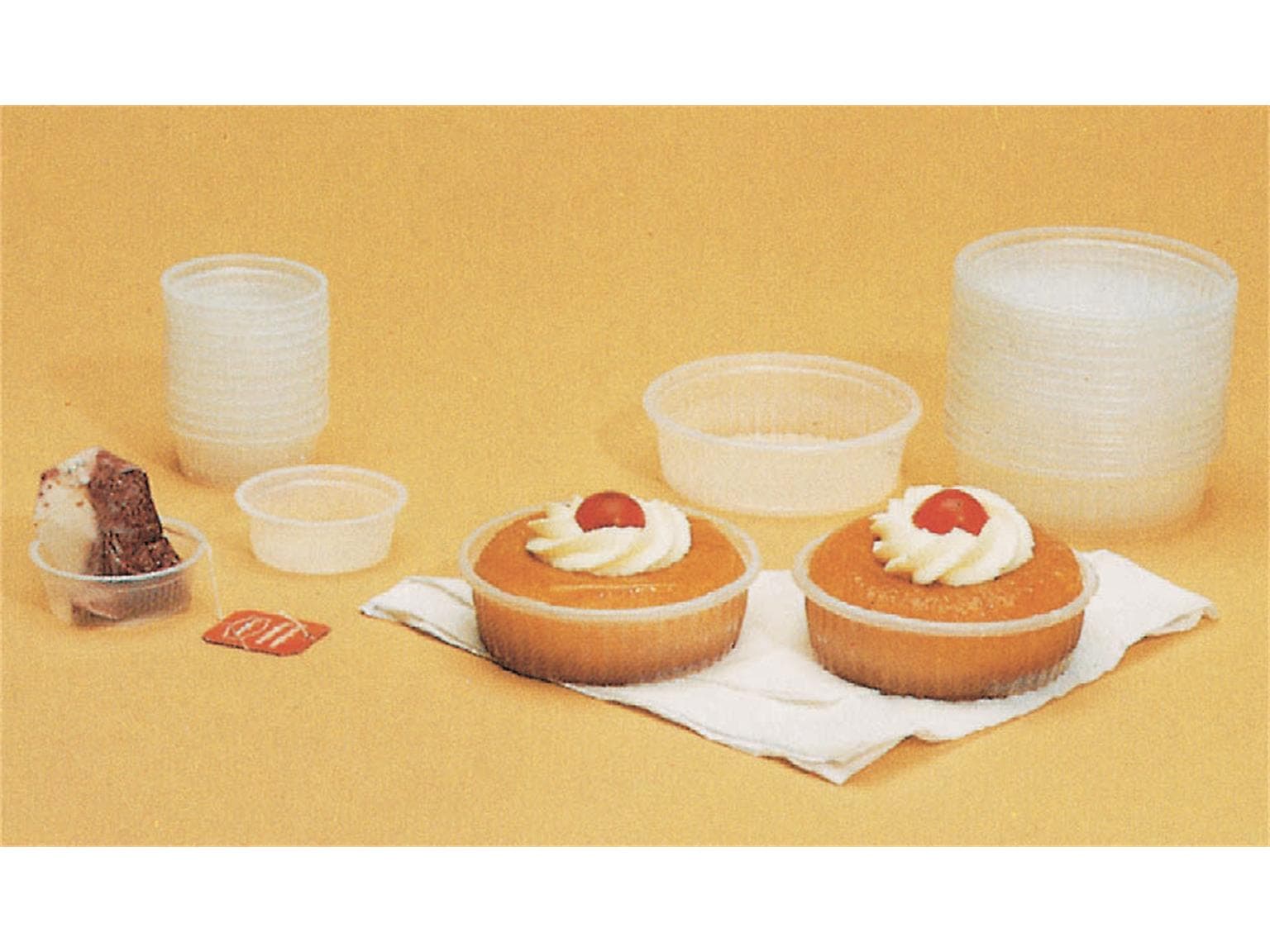 Capsule Savarin "Rexoplast" in plastica trasparente, ø 90/76 mm, altezza 25 mm