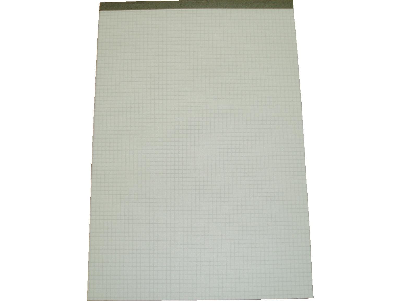 Blocco note A4 riciclato 65 gm2, quadretti 4 mm, perforato