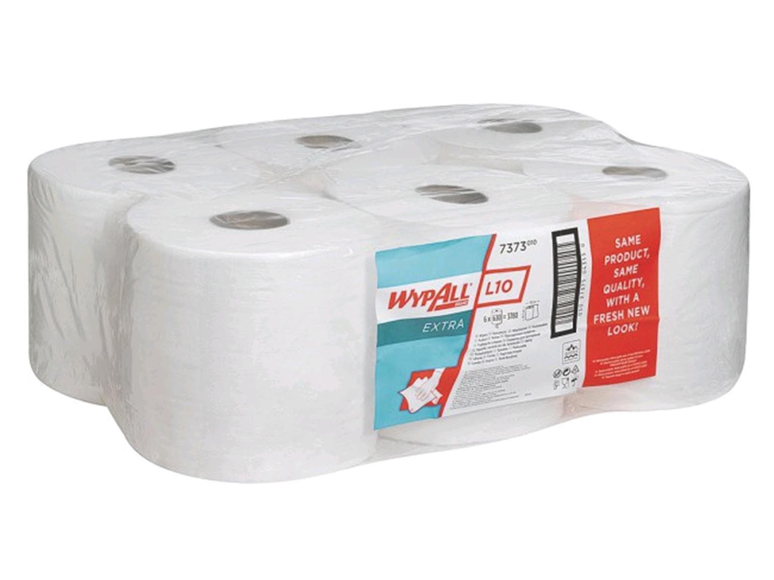 Rouleaux de chiffons de nettoyage Wypall L10 blanc 1 pli 18,5 x 38 cm, 100 % cellulose, 630 chiffons