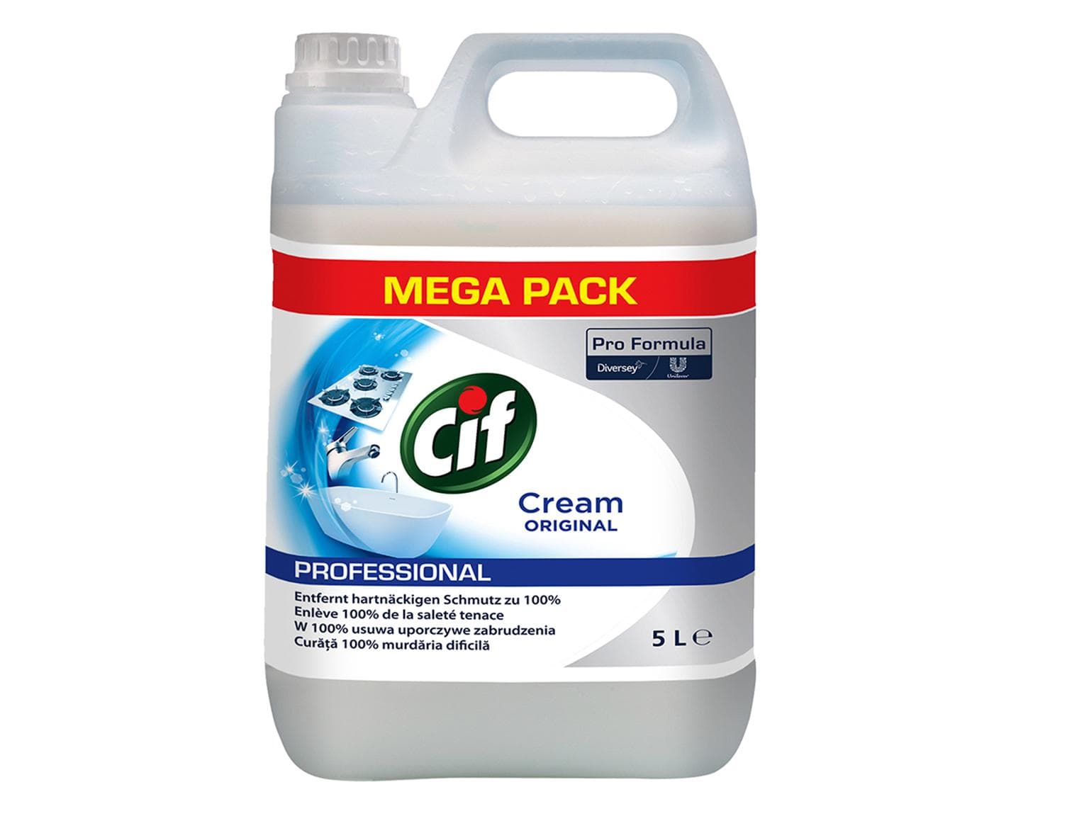 Cif Professional Crème, nettoyant de surface pour saletés tenaces