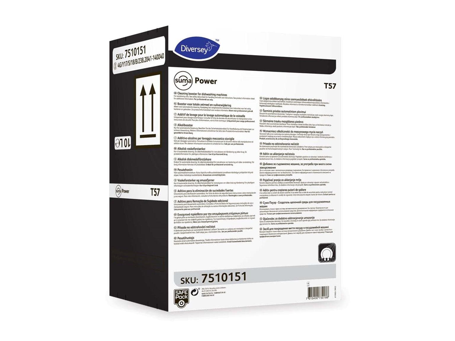 Detergente potenziato per lavaggio SUMA Power T57, 10L Safepack
