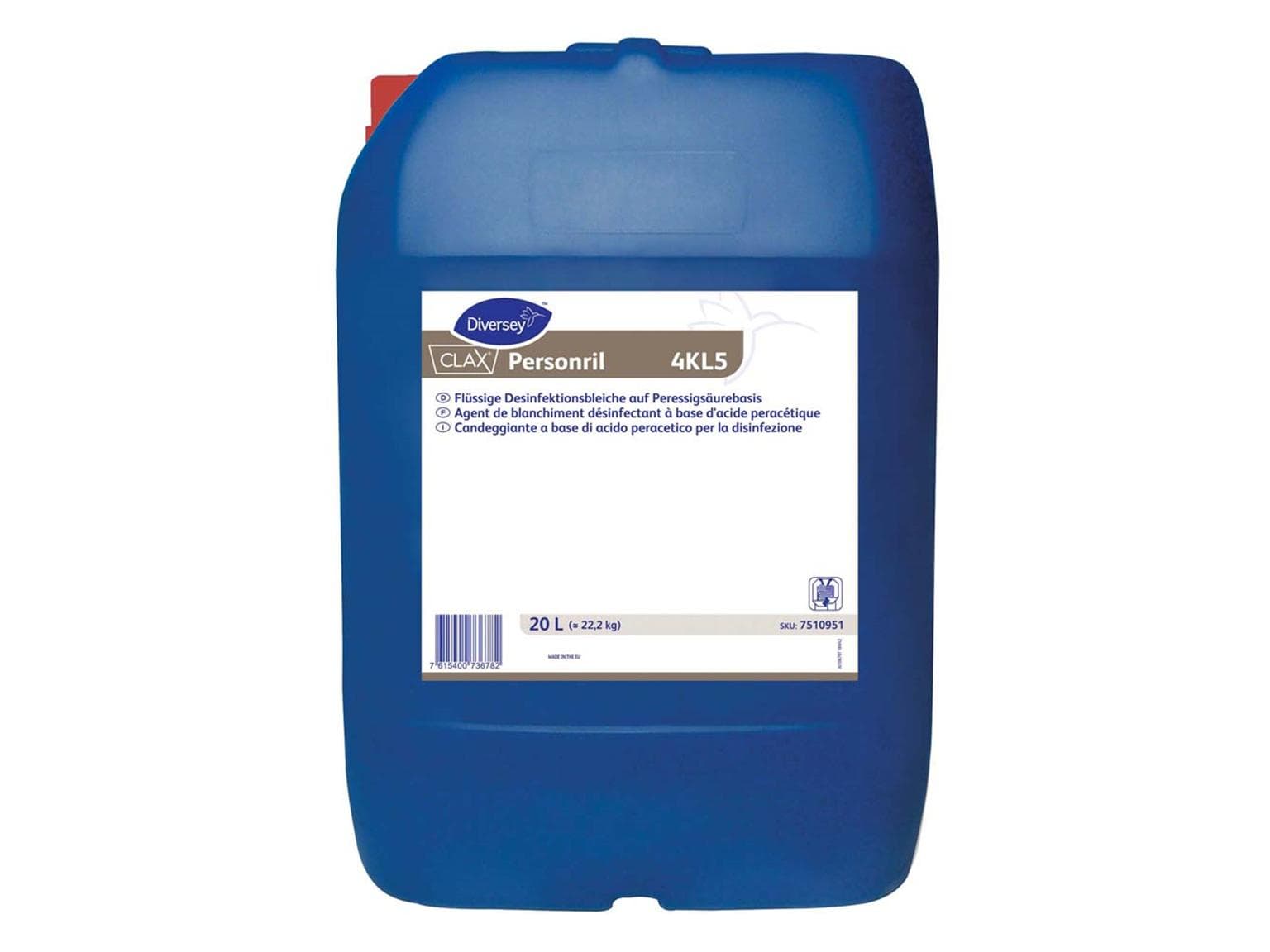 Eau de Javel désinfectante Clax Personril, bidon de 20 L