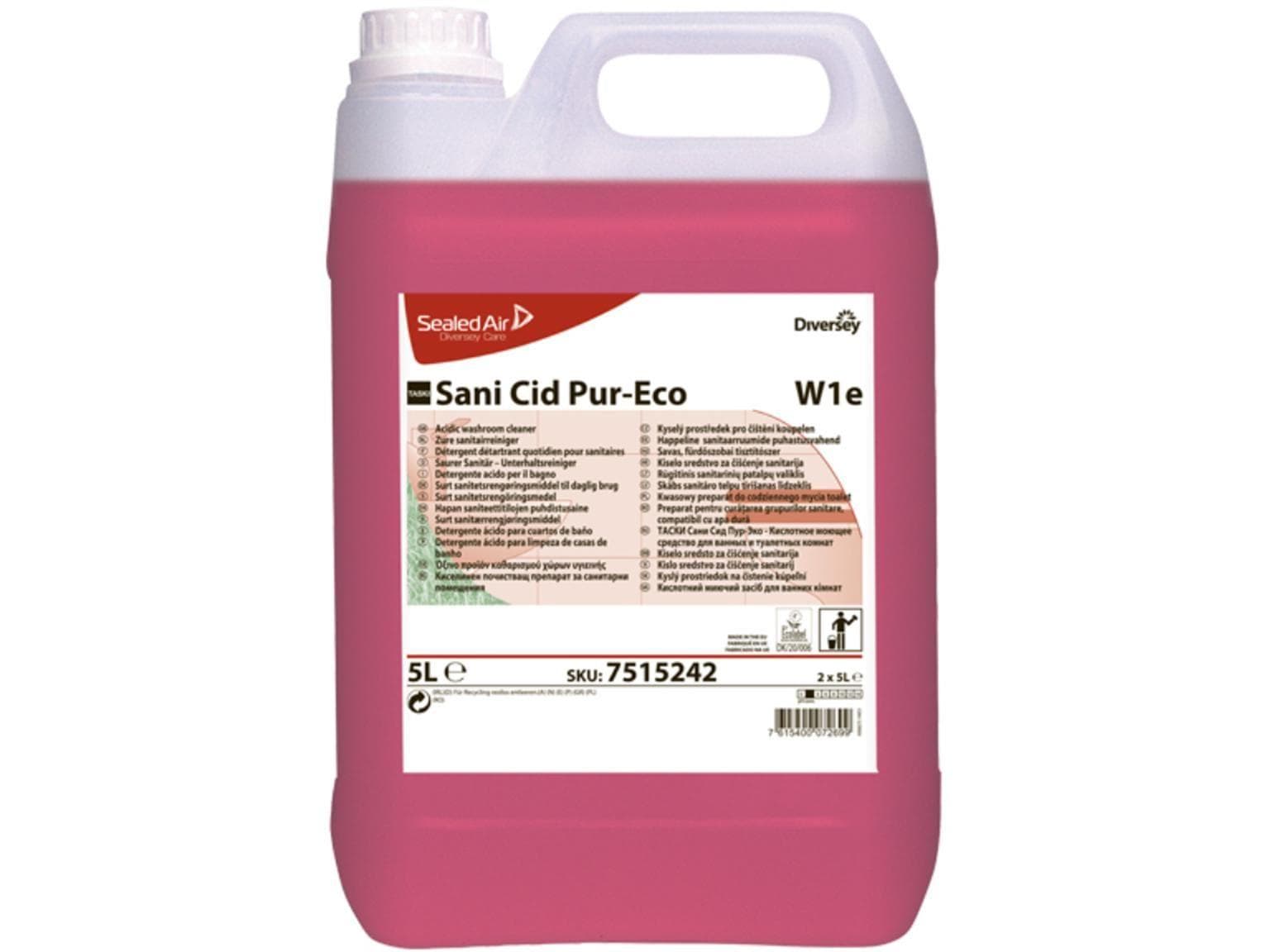 Detergente sanitario TASKI Sani Cid Pur-Eco W1e, 2 taniche da 5 l