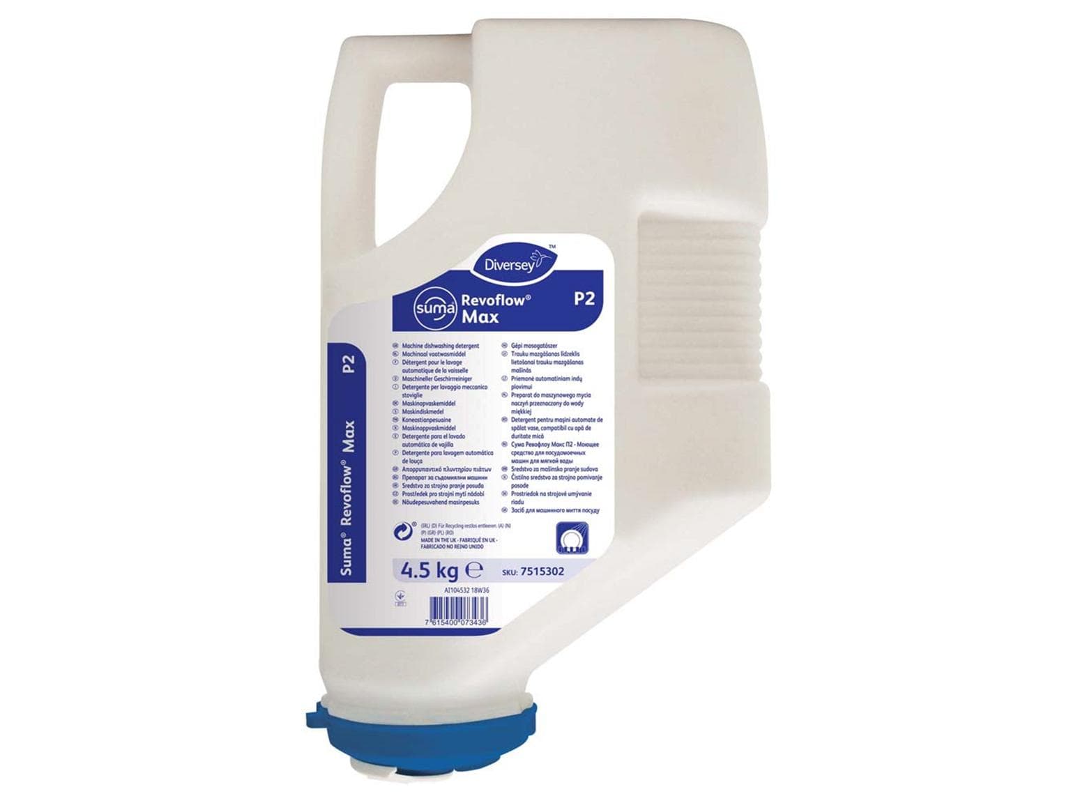 Detersivo per piatti SUMA Revoflow Max P2, 3 cartucce/cartone da 4,5 kg