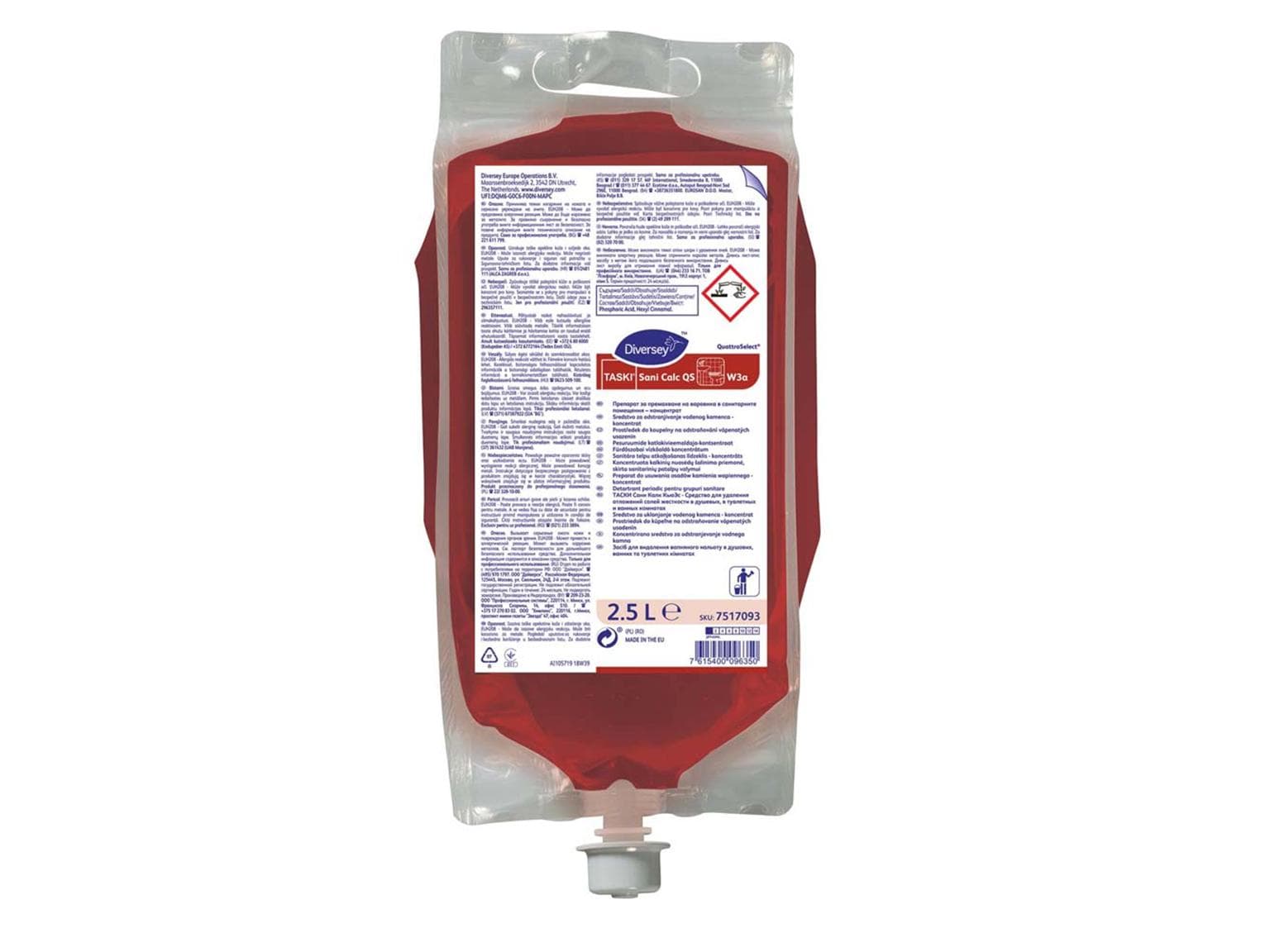 Detergente sanitario di base TASKI Sani Calc QS W3a, 2 sacchetti da 2,5 l