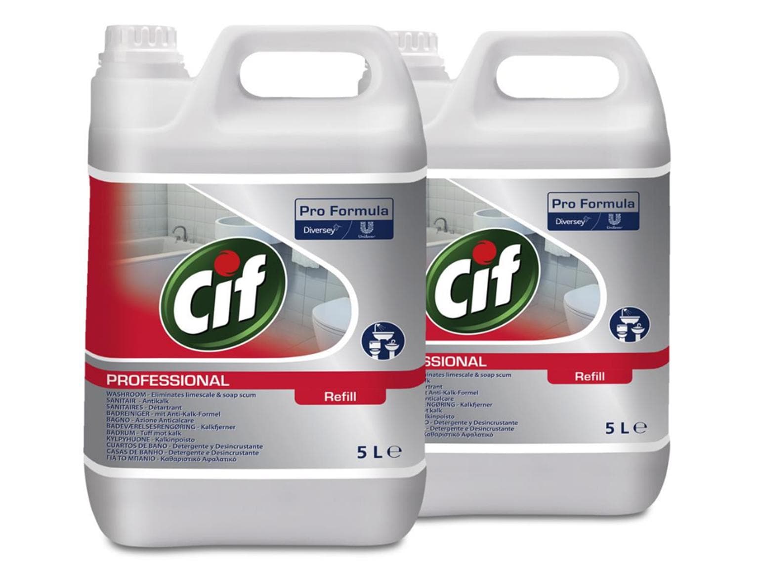 Cif Prof. Business Solutions Bathroom Cleaner 2in1, detergente per il bagno con effetto anticalcare,
