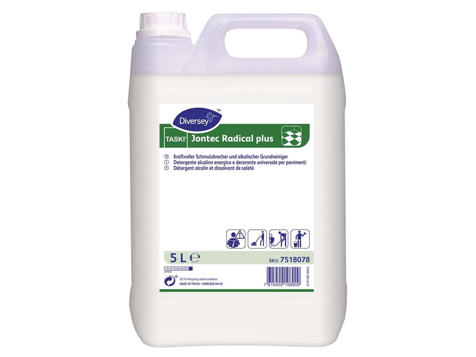Detergente di base TASKI Jontec Radical plus F1a, disgregante alcalino e