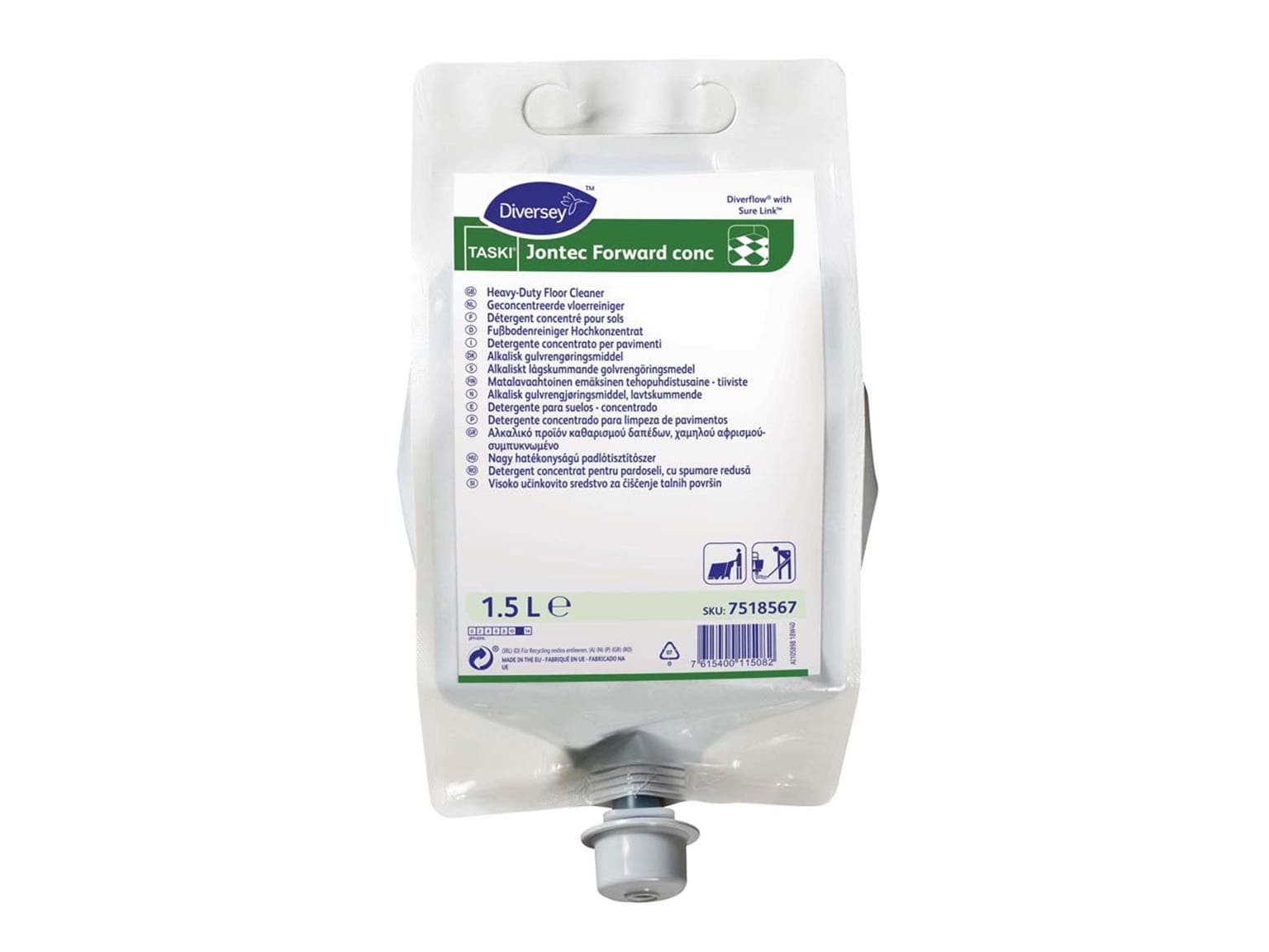 Detergente per pavimenti TASKI Jontec Forward conc, 4 sacchetti da 1,5 l