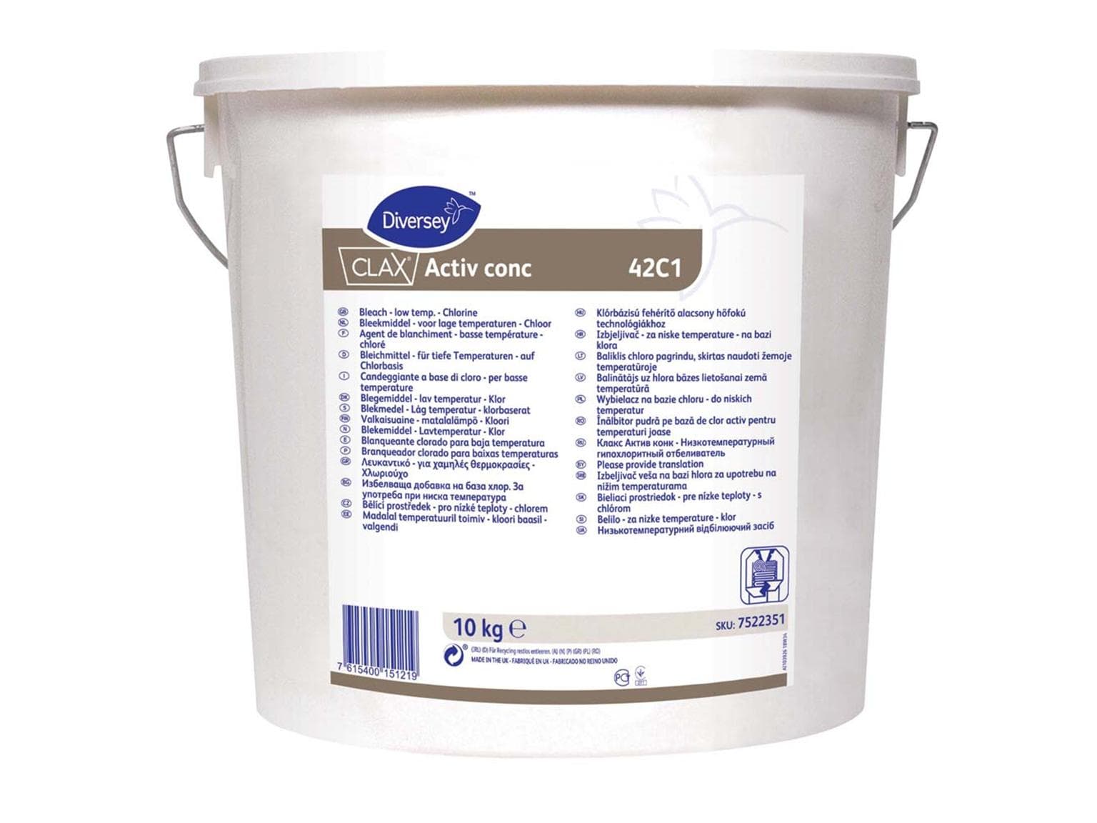Candeggina CLAX Activ conc, secchio da 10 kg