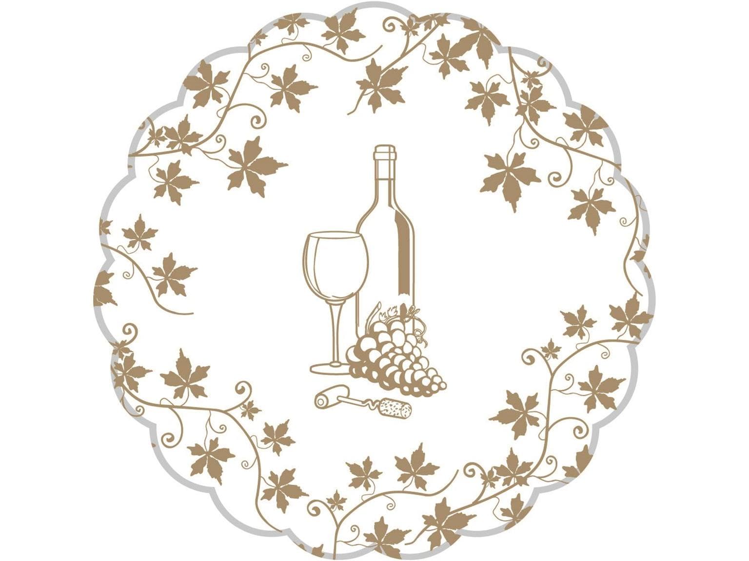Sottobicchiere Tissue 9-lg, ø 105 mm, "WINE" oro