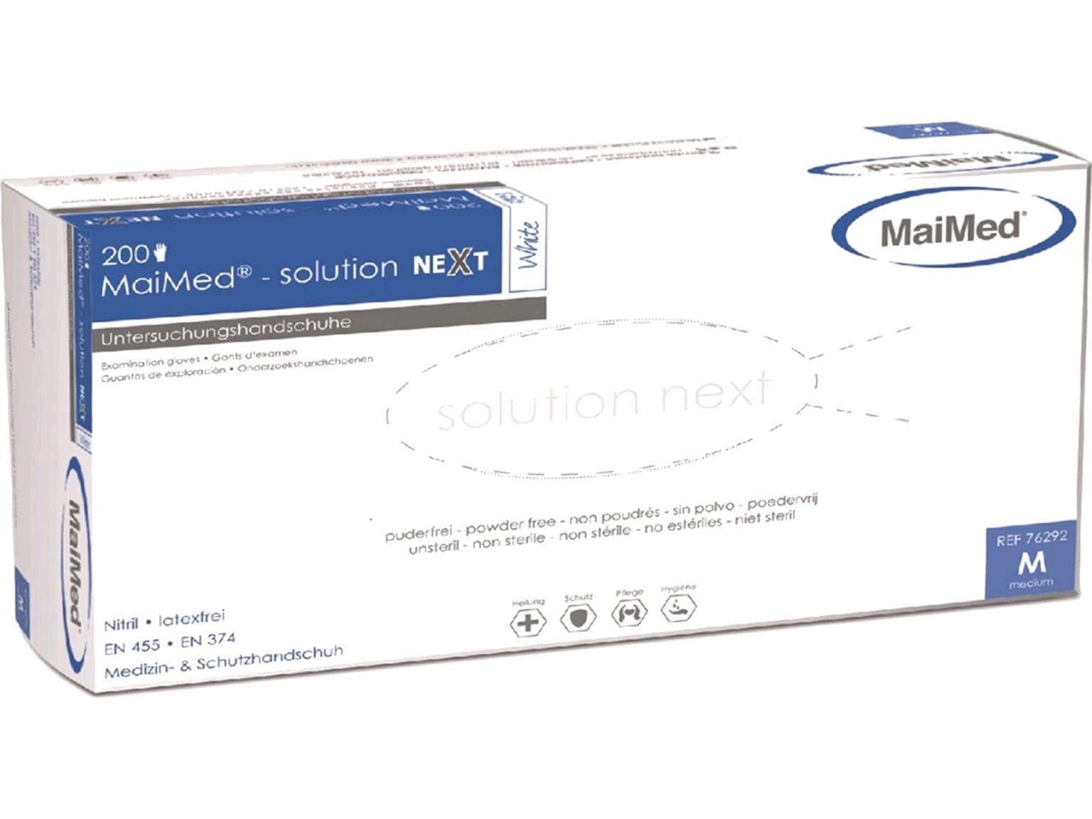 Guanti in nitrile "Solution Next" taglia M, bianchi, senza polvere, non sterili