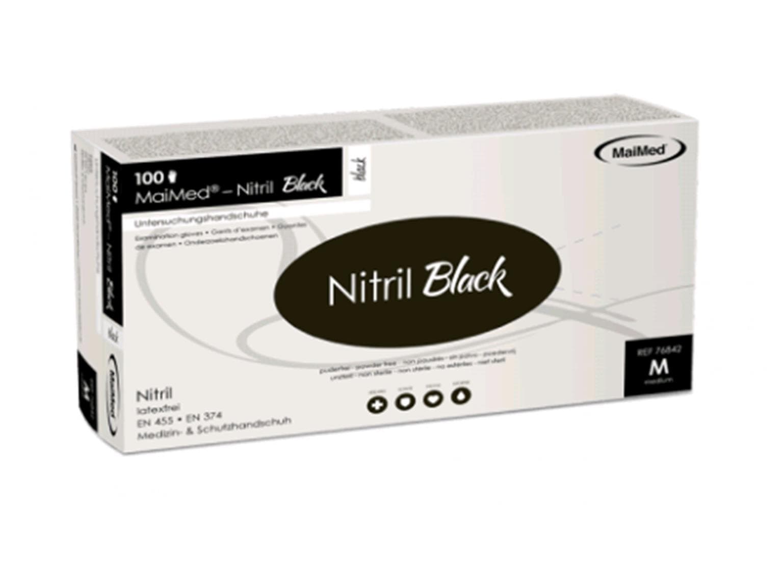 Guanti in nitrile "Nitrile Black" taglia S, neri, senza polvere, non sterili