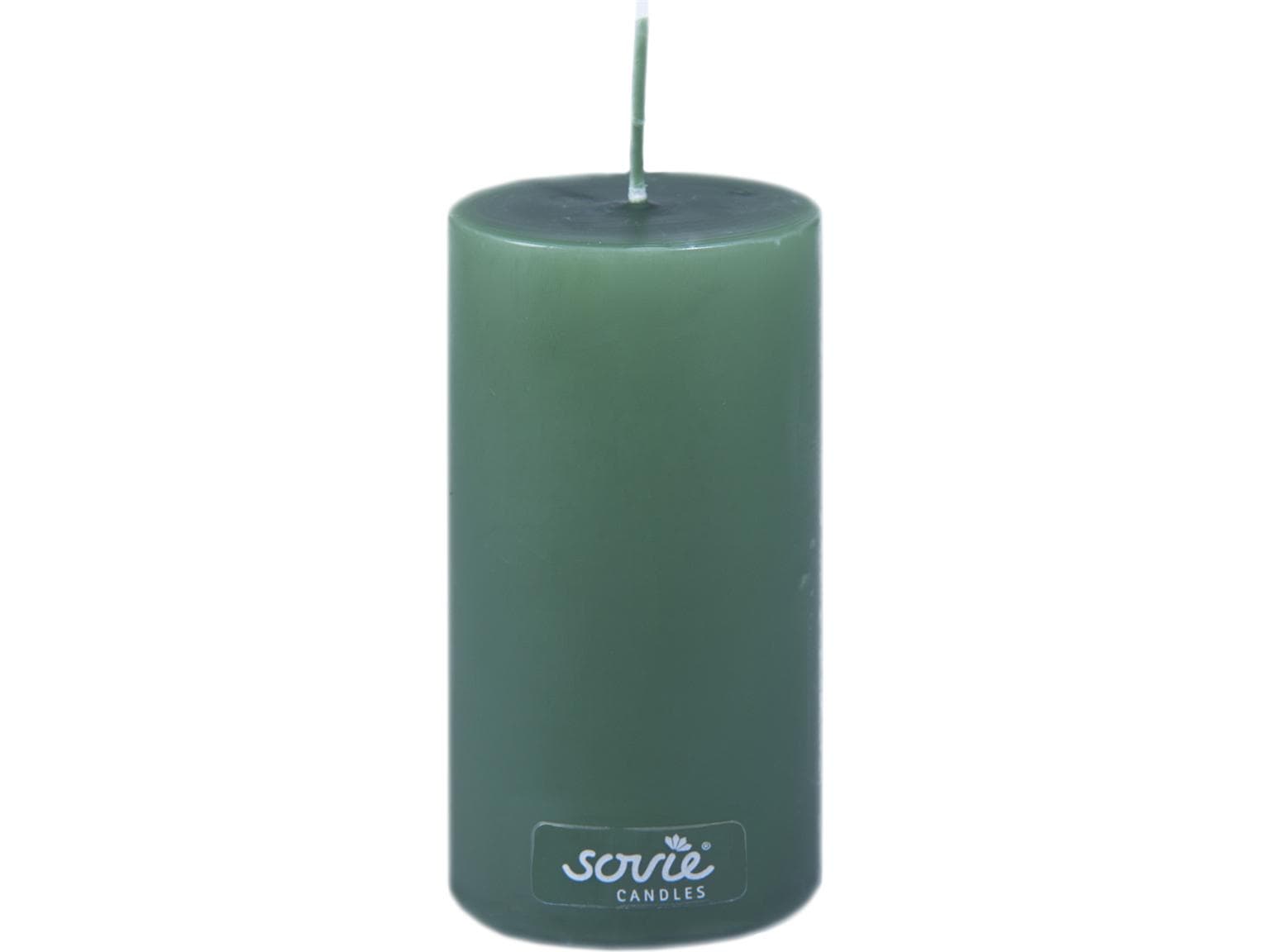 Candele a colonna, Ø 50 mm x 100 mm, verde scuro