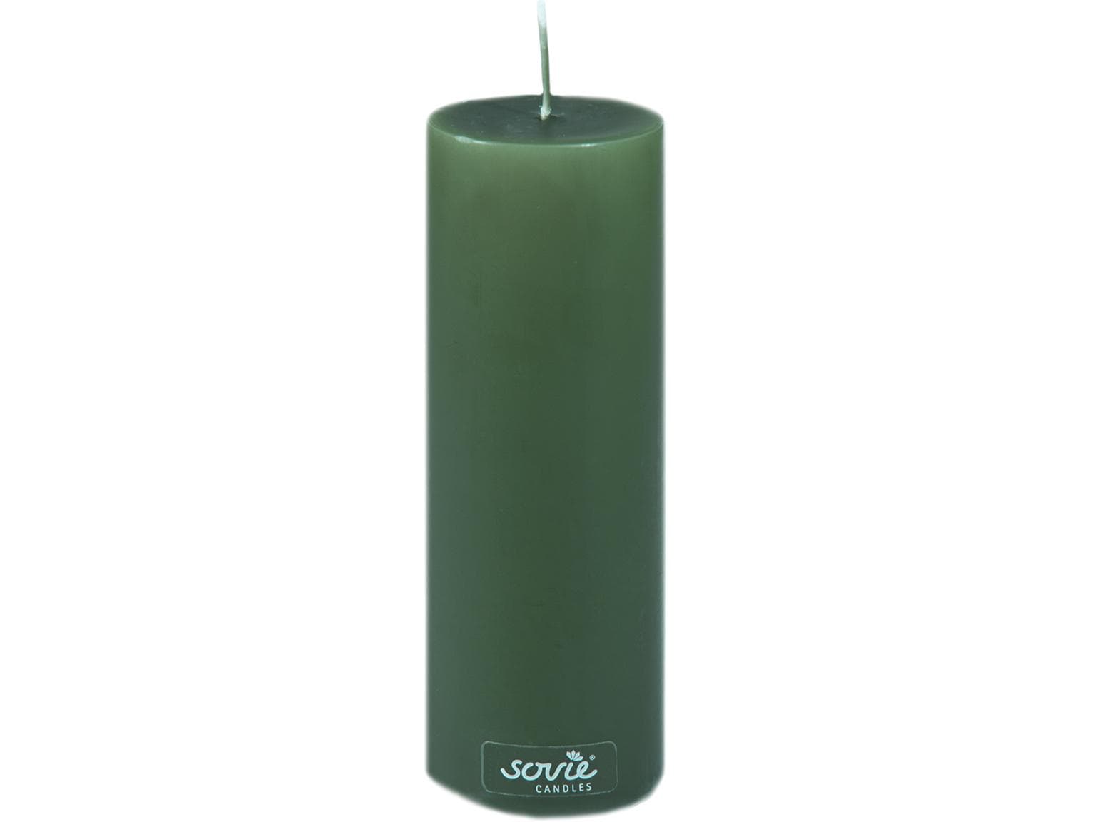 Candele a colonna, Ø 50 mm x 150 mm, verde scuro