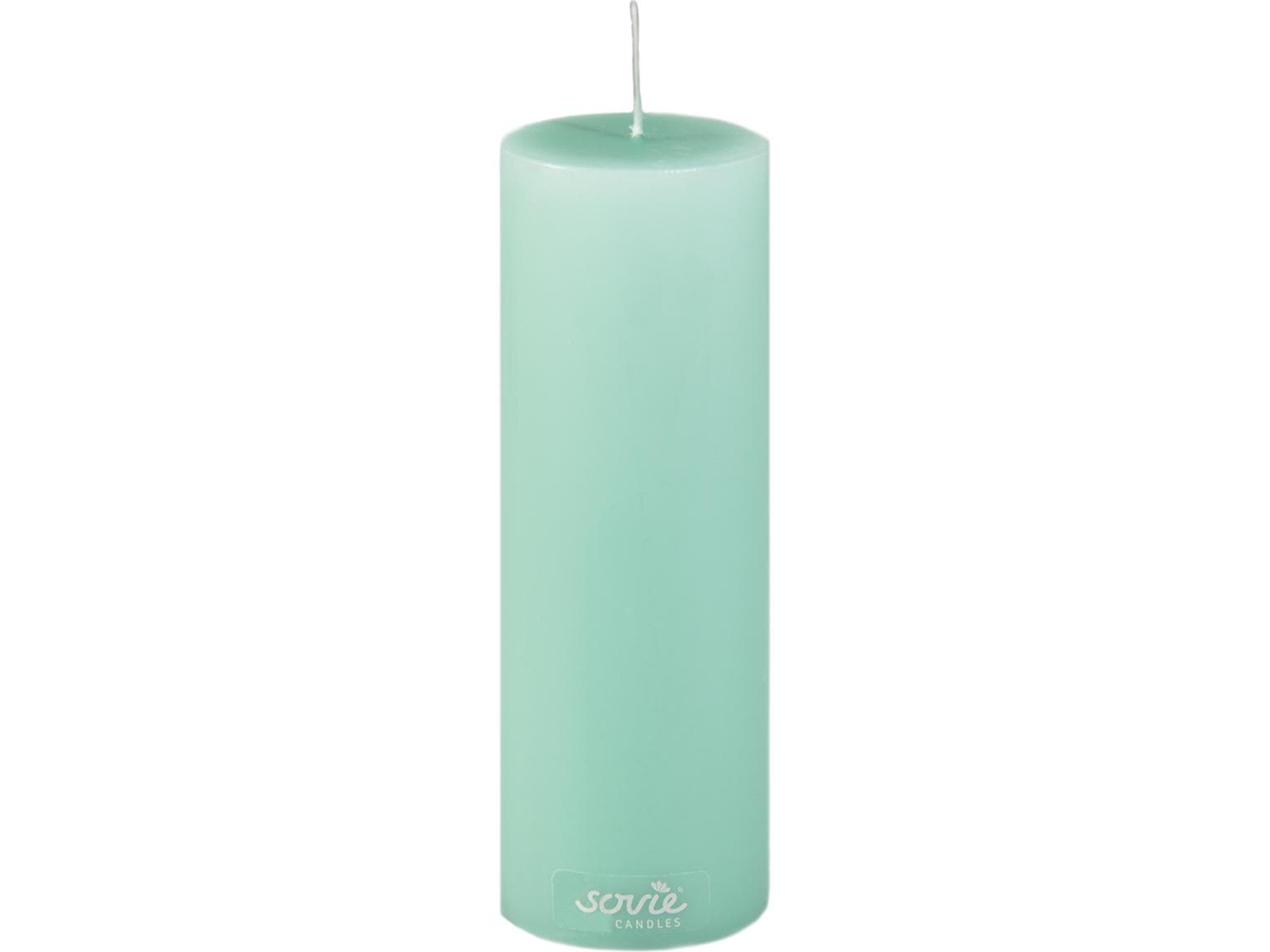 Candele a colonna, Ø 50 mm x 150 mm, verde giada