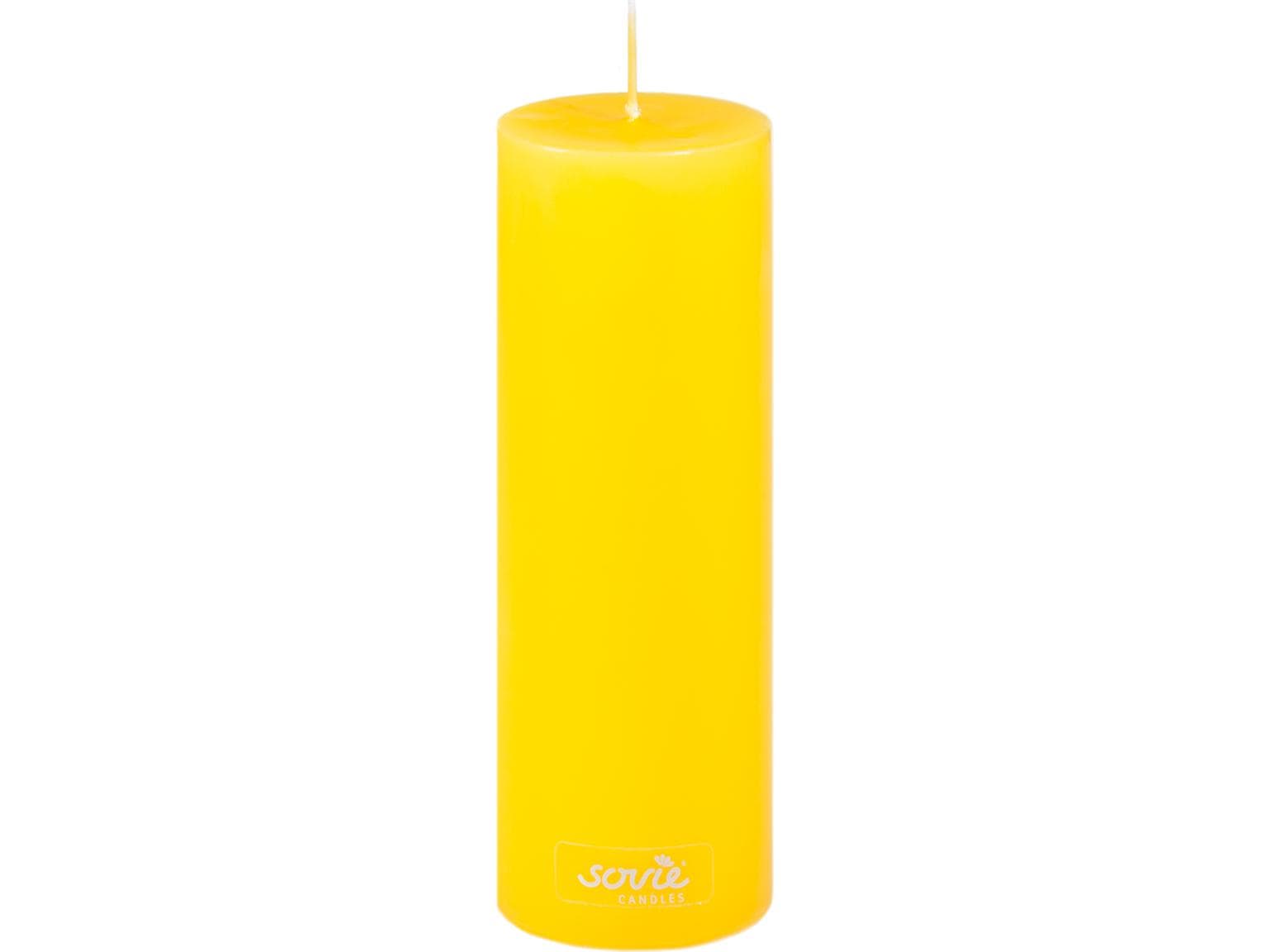 Candele a colonna, Ø 50 mm x 150 mm, giallo senape