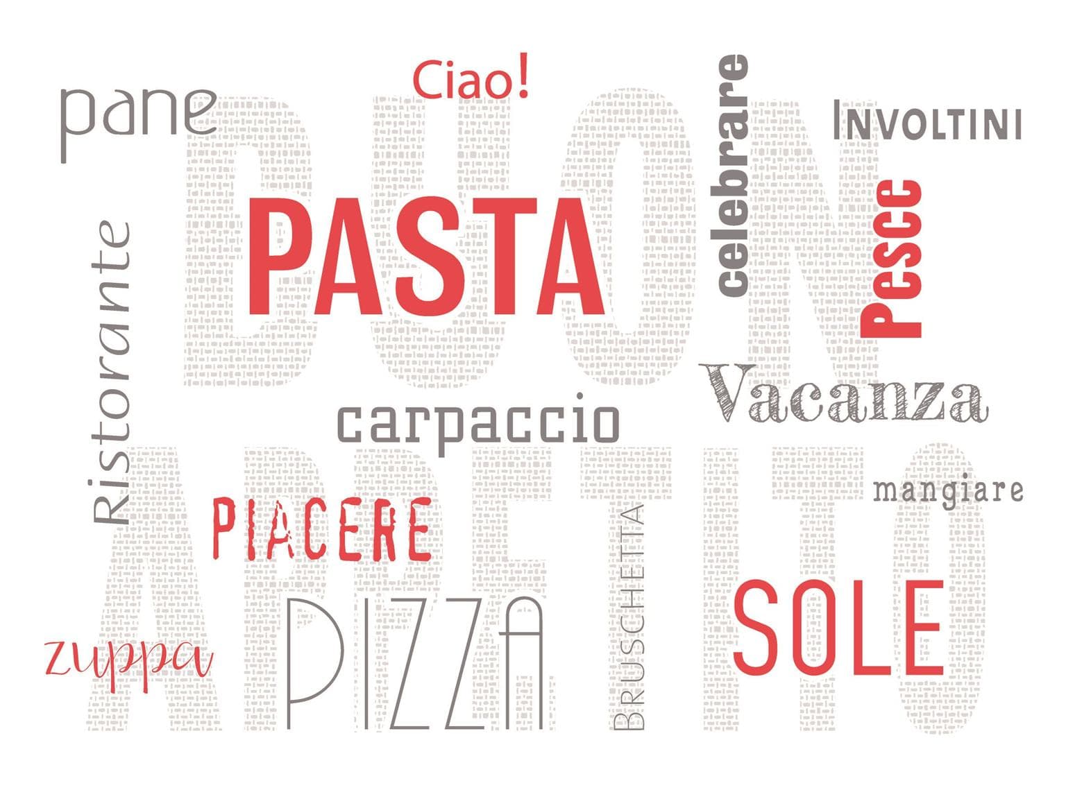 Tischset Papier, 40 x 30 cm, "PASTA"