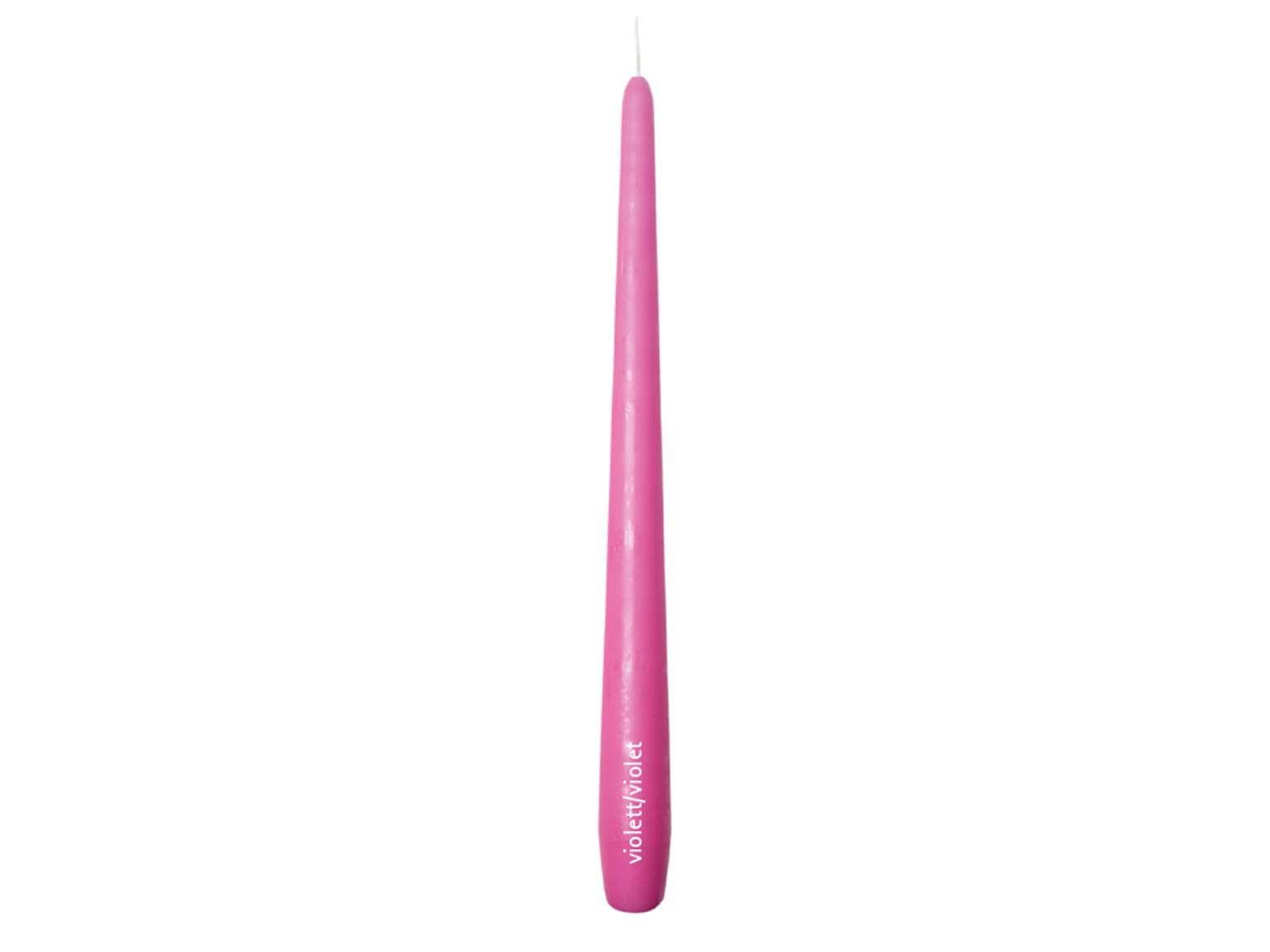 Bougies coniques haut de gamme, 2,2 x 28 cm, durée de combustion 10 heures, violet