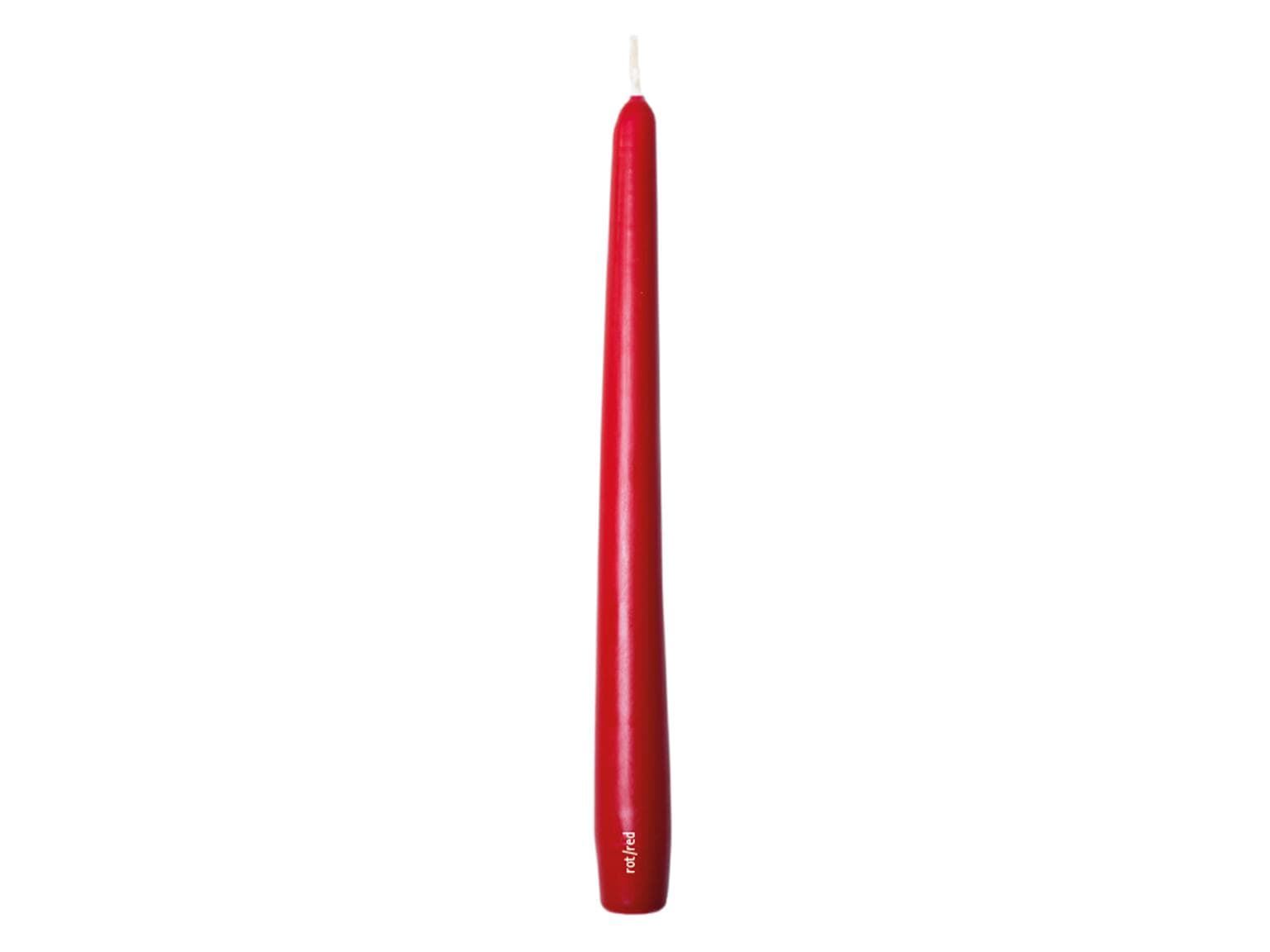 Bougies coniques gastro, 2,2 x 24 cm, rouges