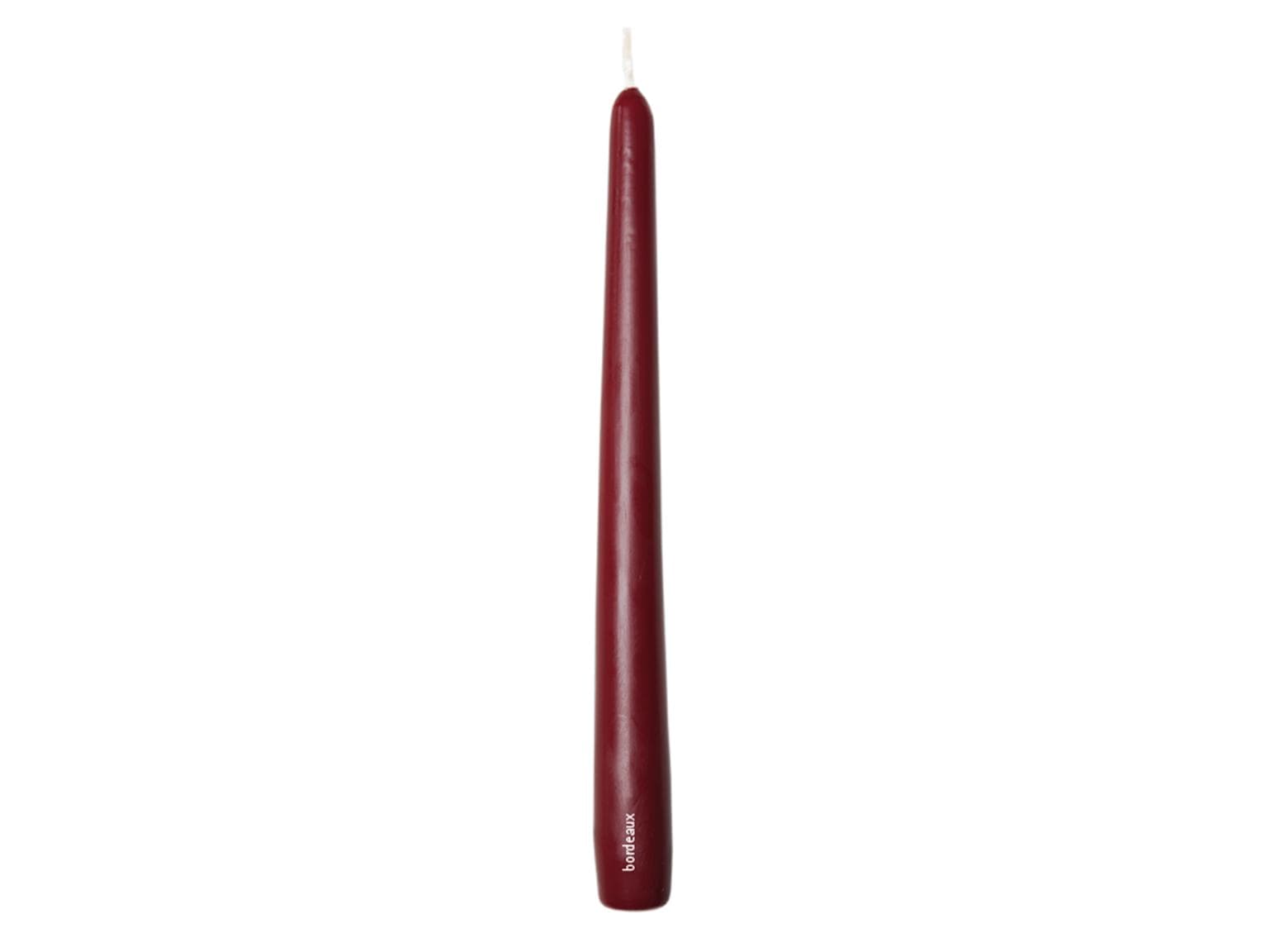 Bougies coniques gastro, 2,2 x 24 cm, bordeaux