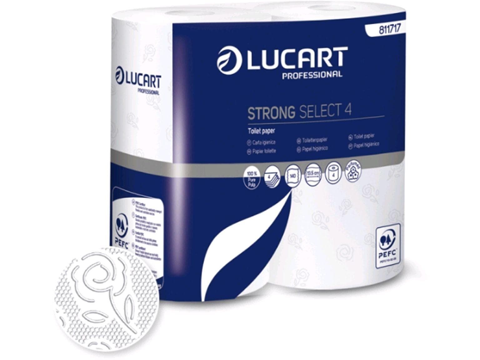 Carta igienica Strong Select 4, 100% cellulosa, 4 veli, bianco brillante, 140 coupon