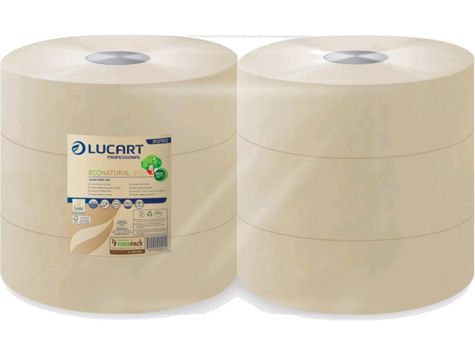 Carta igienica ECO Natural 350, Jumbo, cartone per bevande riciclato al 100%,