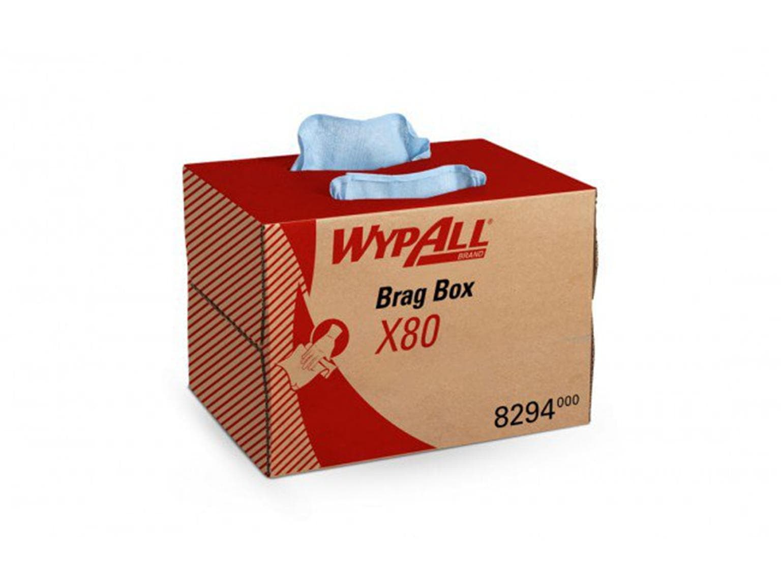 Boîtes de chiffons de nettoyage Wypall X80 bleu acier 42,6 x 28,2 cm, 160 chiffons, bleu acier