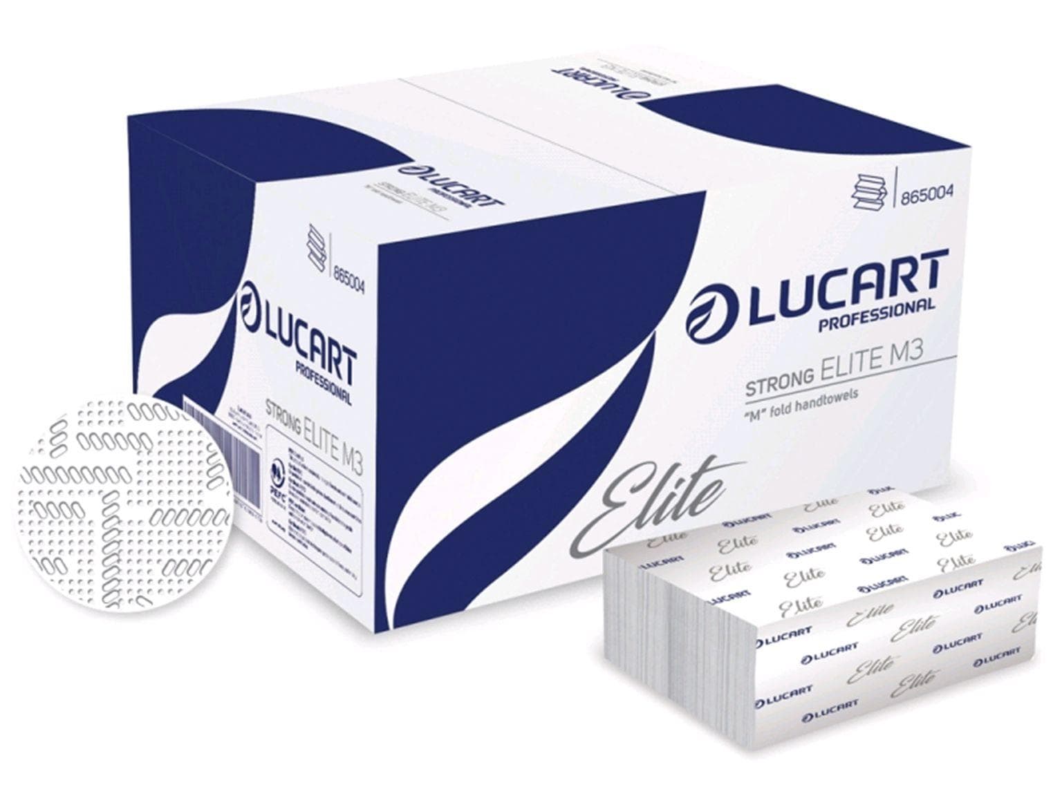 Asciugamani piegati Strong Elite M3, 3 veli, cellulosa, piegati a M, 22,5 x 32 cm