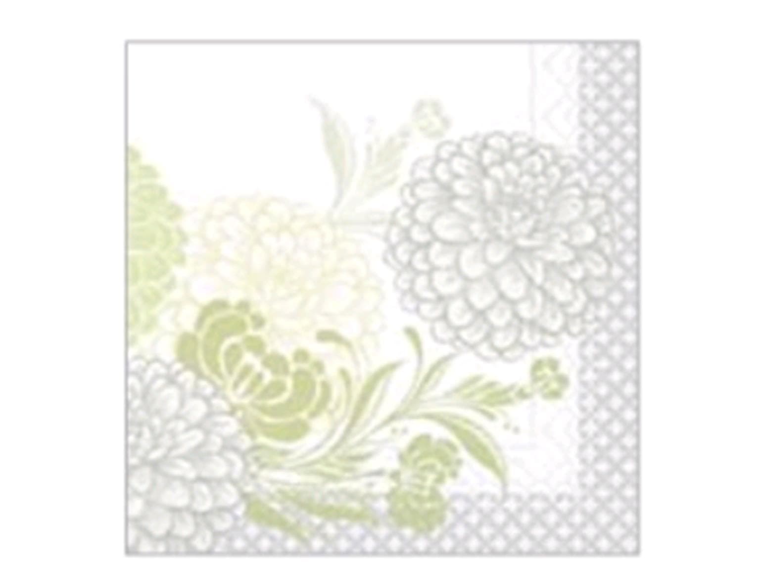 Tovaglioli in tessuto 3 veli, 33 x 33 cm, piegati 1/4, verde "CLARISSA"