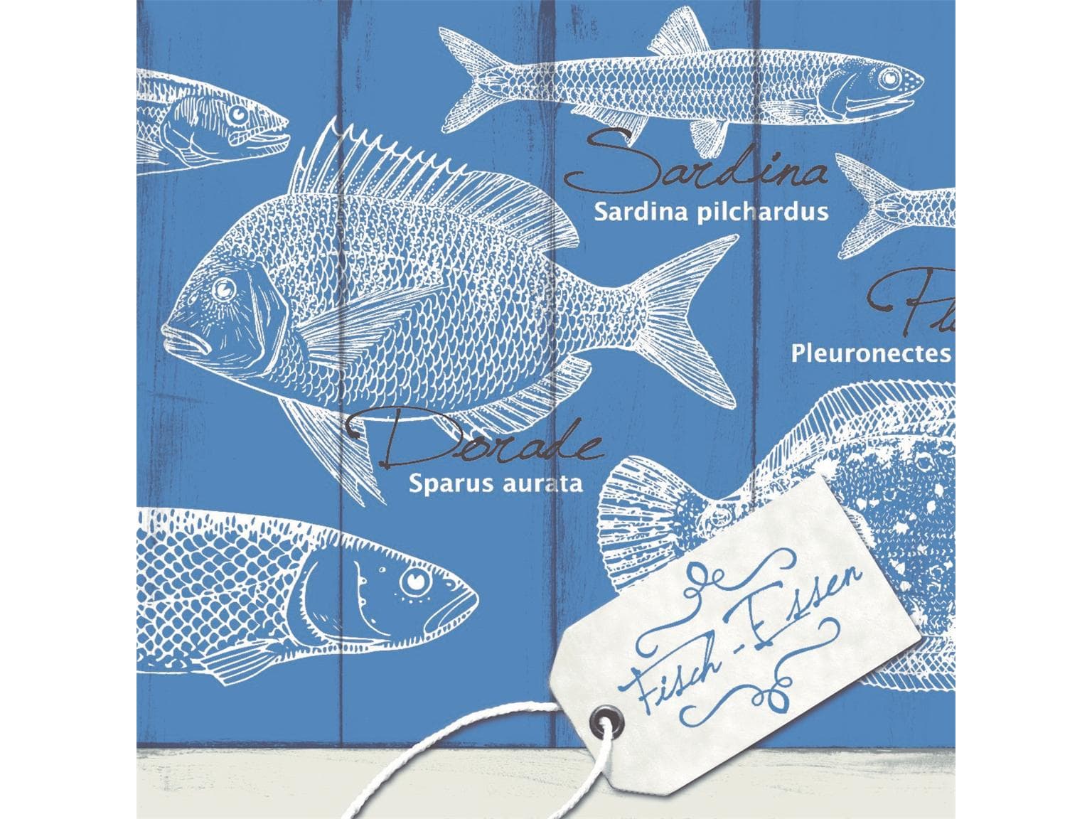 Tovaglioli airlaid, 40 x 40 cm, piegati in 1/4, "FISH DINNER"