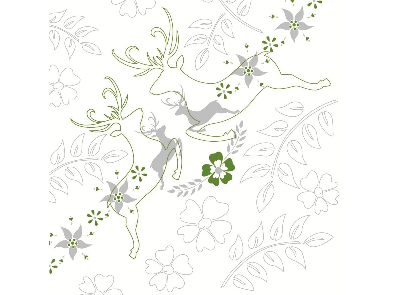 Serviettes Airlaid, 40 x 40 cm, pliées en 4, "LEONARD" gris/vert