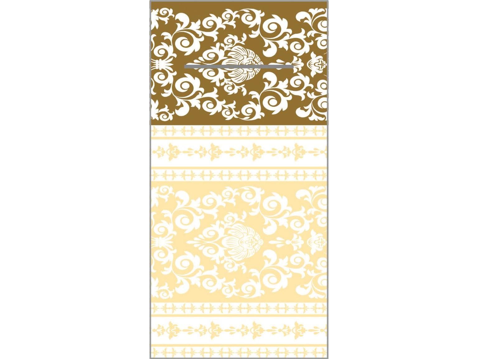 Tovagliolo monouso Airlaid, 40 x 40 cm, piega 1/8, "PASCAL" oro/crema
