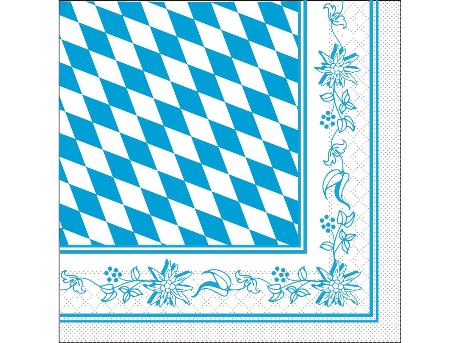 Tovaglioli in carta velina a 3 veli, 33 x 33 cm, piegati 1/4, "BAYERN"