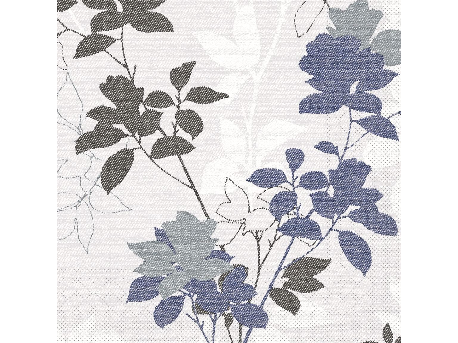 Tovaglioli in tessuto 3 veli, 40 x 40 cm, piegati 1/4, "CHRISSY" blu-grigio