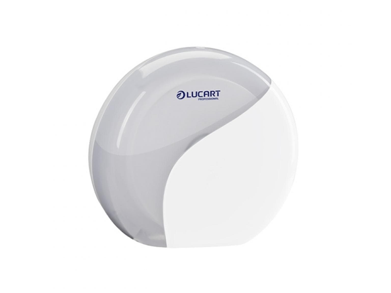 Distributore di carta igienica Lucart, bianco, 256 mm x 280 mm x 128 mm