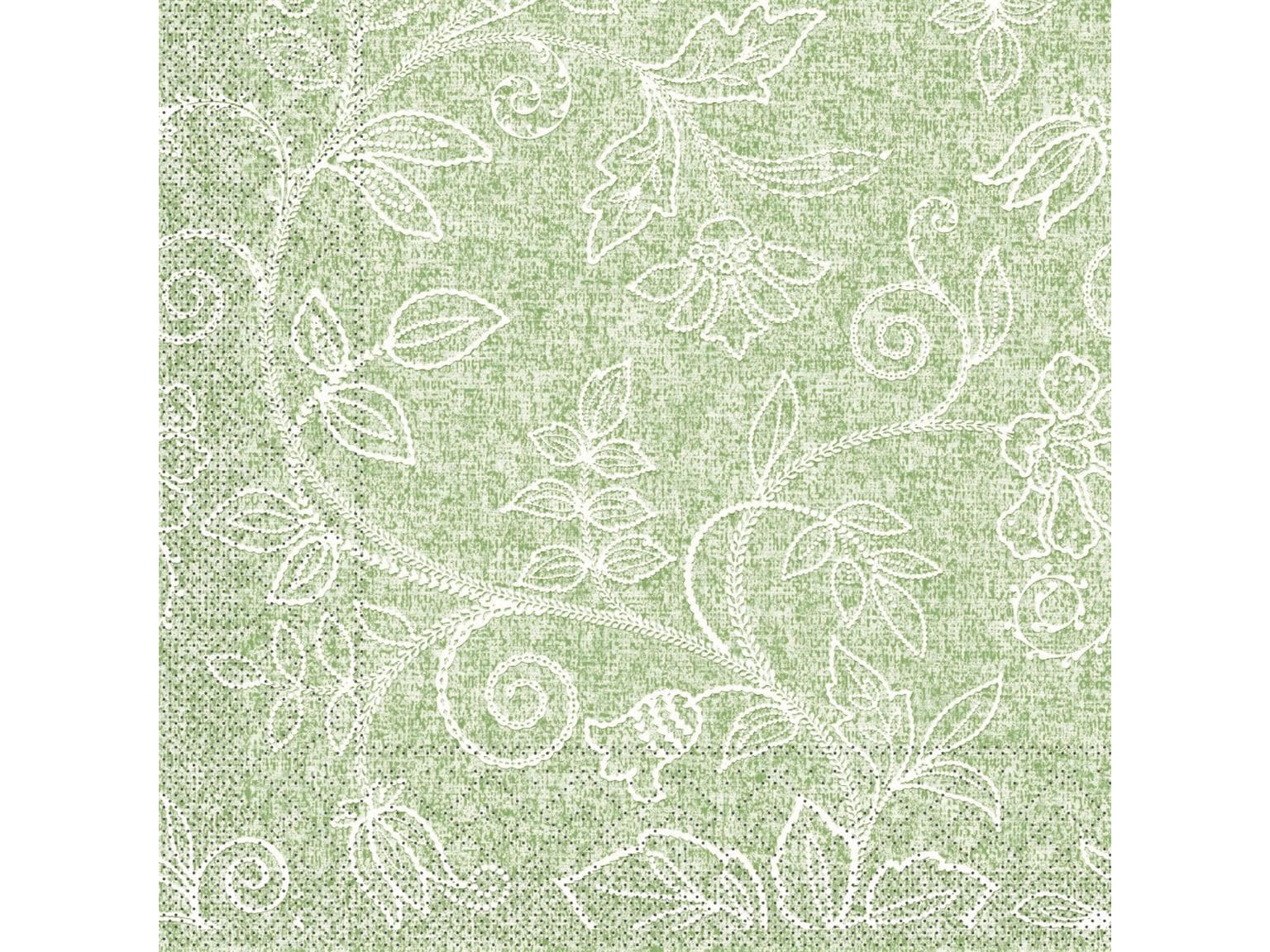 Tovaglioli in carta velina a 3 veli, 25 x 25 cm, piegati a 1/4, Darlyn "oliva"
