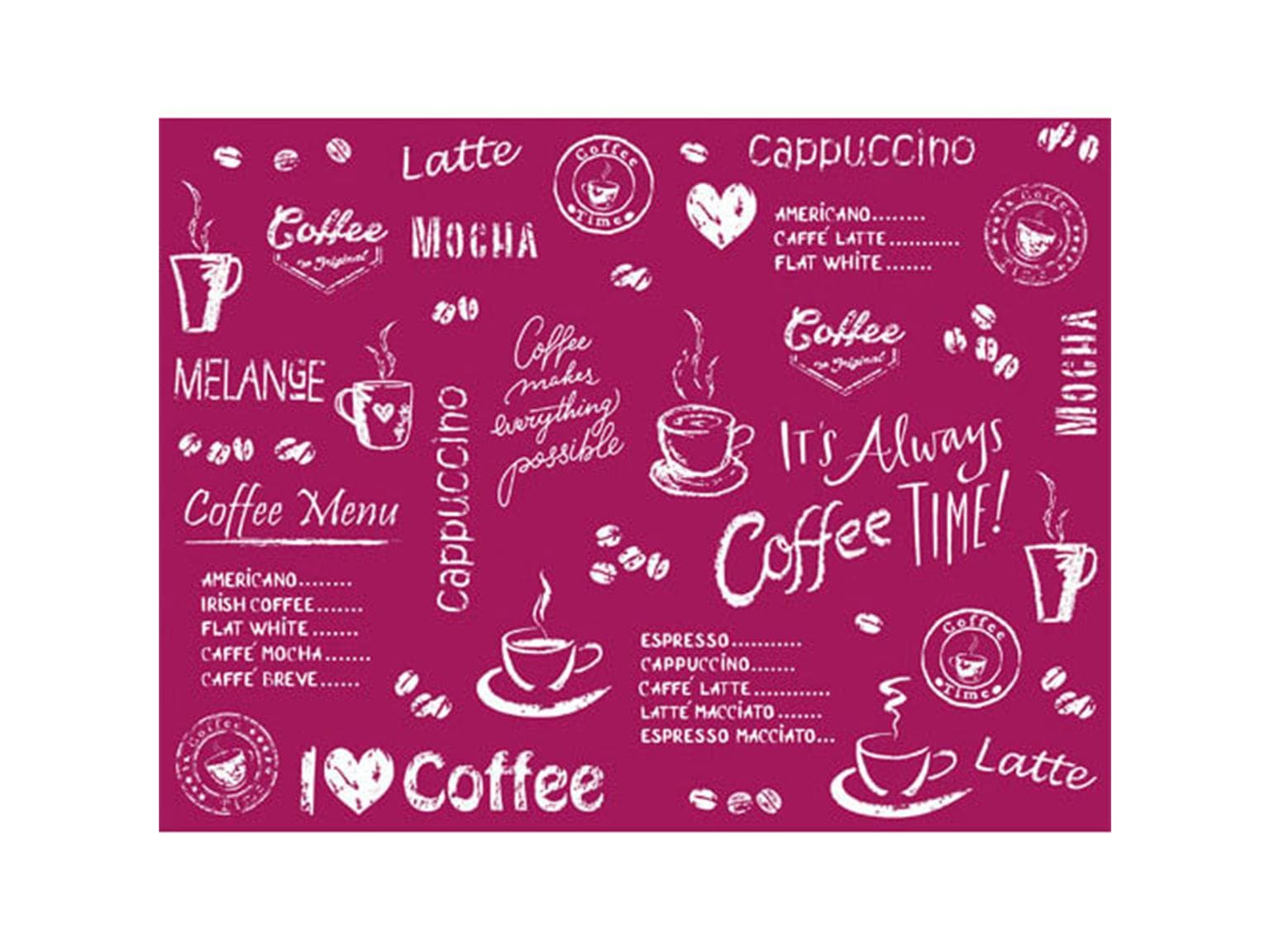Set de table Airlaid, 40 x 30 cm, Coffee time (bordeaux)
