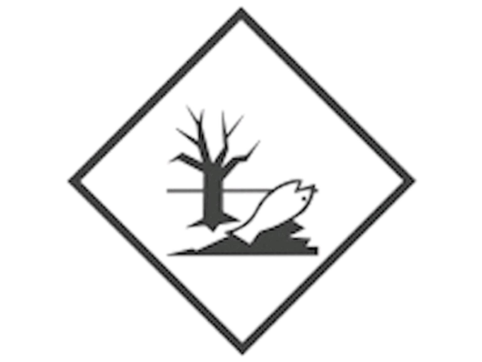 Etichetta per merci pericolose «Albero e pesce» 100 x 100 mm