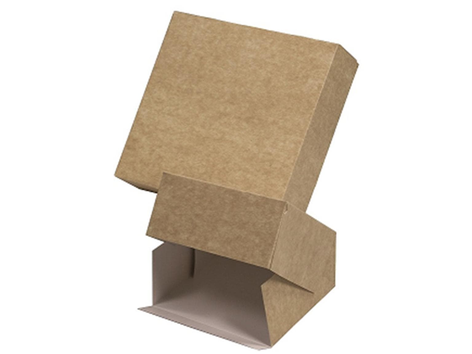 Scatola per snack/torte senza finestra, 10,5 x 10,5 x 5 cm, in marrone