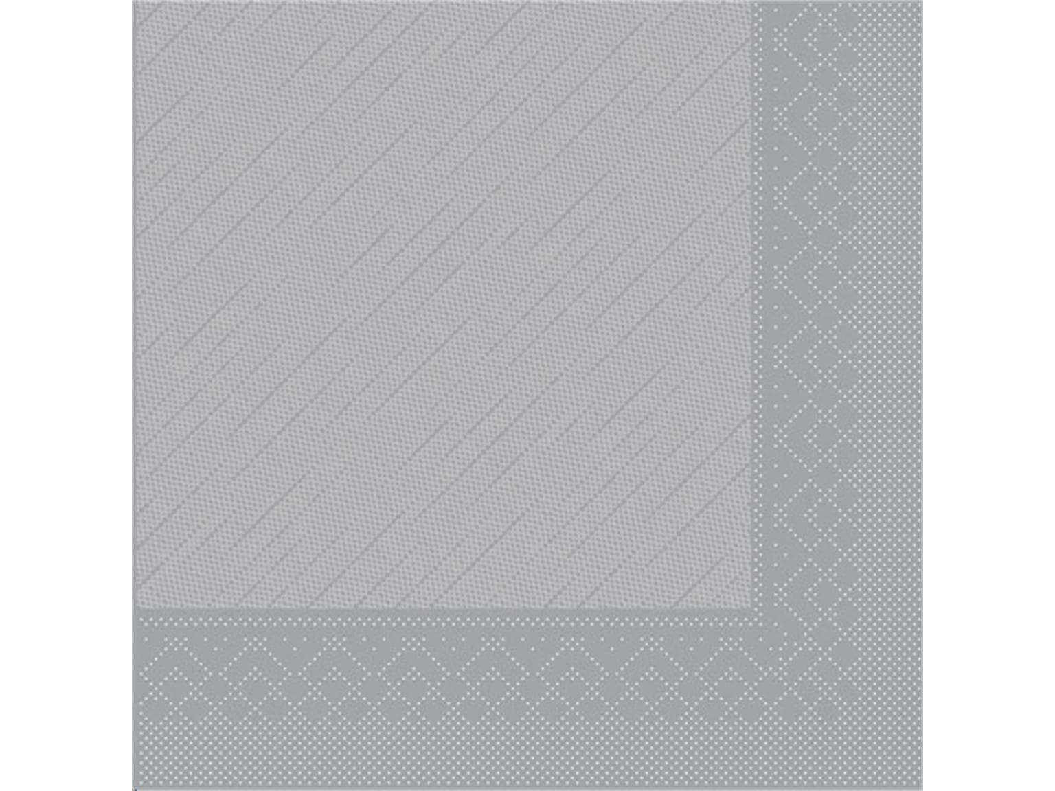 Tovaglioli in carta velina Deluxe Light, 40x40 cm, piegati in 1/4, grigi, non stampati
