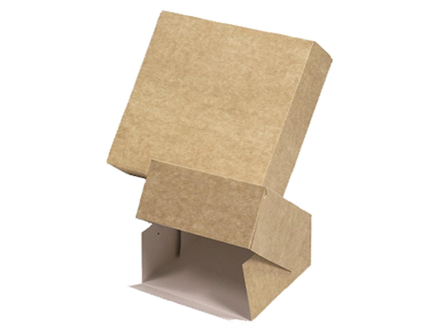 Scatola per snack/torte senza finestra, 14 x 14 x 5 cm, in marrone